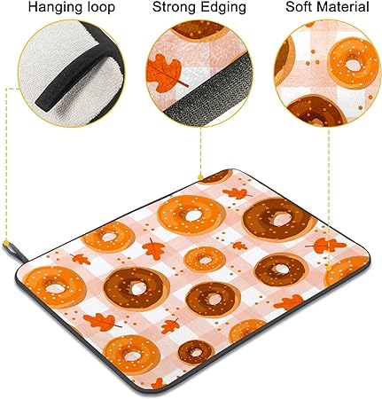 Absorbent Baseball Dish Drying Mat with Hanging Loop for Countertop Heat-resistant -24" x 18" inch