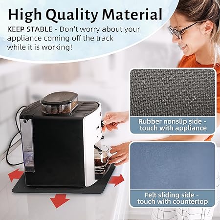 Sliders 360 Degree Rotation Moving Heat Resistant on Counter, Appliance Slider Cut to Fit, (Medium, Blue)