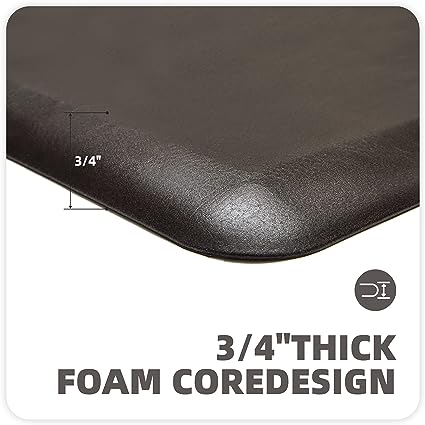 Anti Fatigue Floor Comfort Mat 3/4 Inch Thick 24" 70" Perfect for Standing Desks, Kitchen Sink, Stove, Dishwasher, Countertop, Office or Garage, Beige