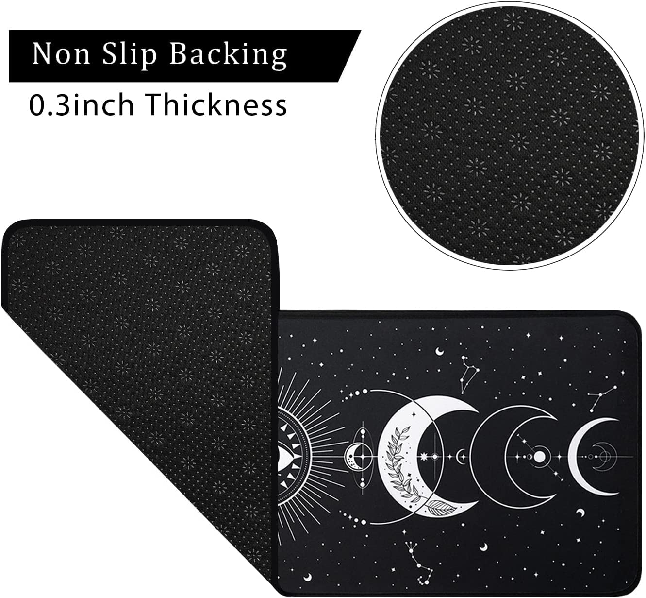 Set of 2- Plant Floral Butterfly Kitchen Rugs with Runner Decor Accessories Things - 17x30 and 17x48 Inch