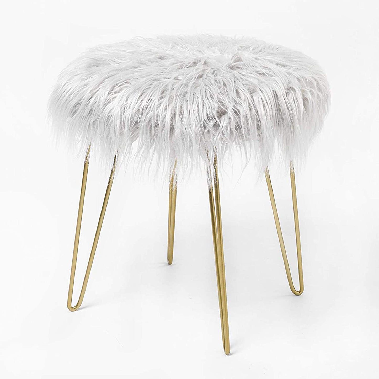 Fur Stool Fuzzy Vanity Chair Makeup Vanity Bedroom Seat