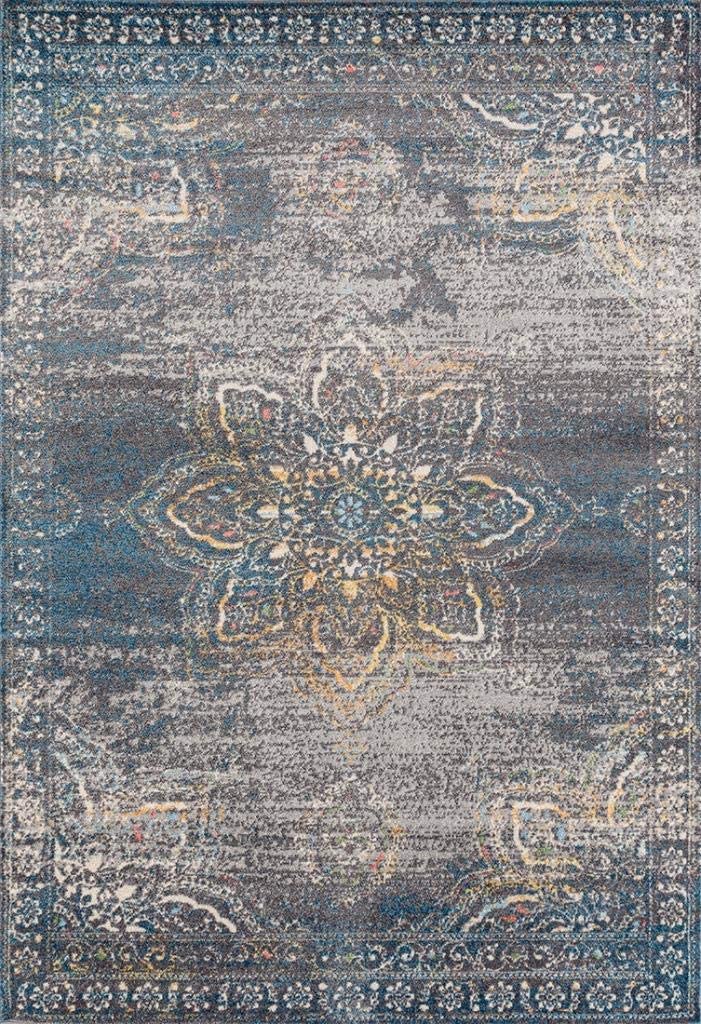 Nuvola Oriental Grey Blue Soft Area Rug
