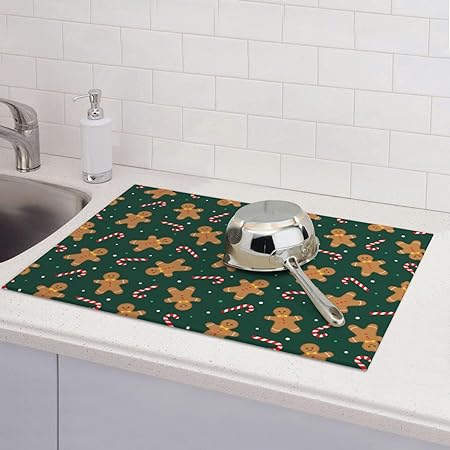 Bird Dish Drying Mat, Absorbent Microfiber Reversible Mats for Kitchen Counter, 16x18 Inch