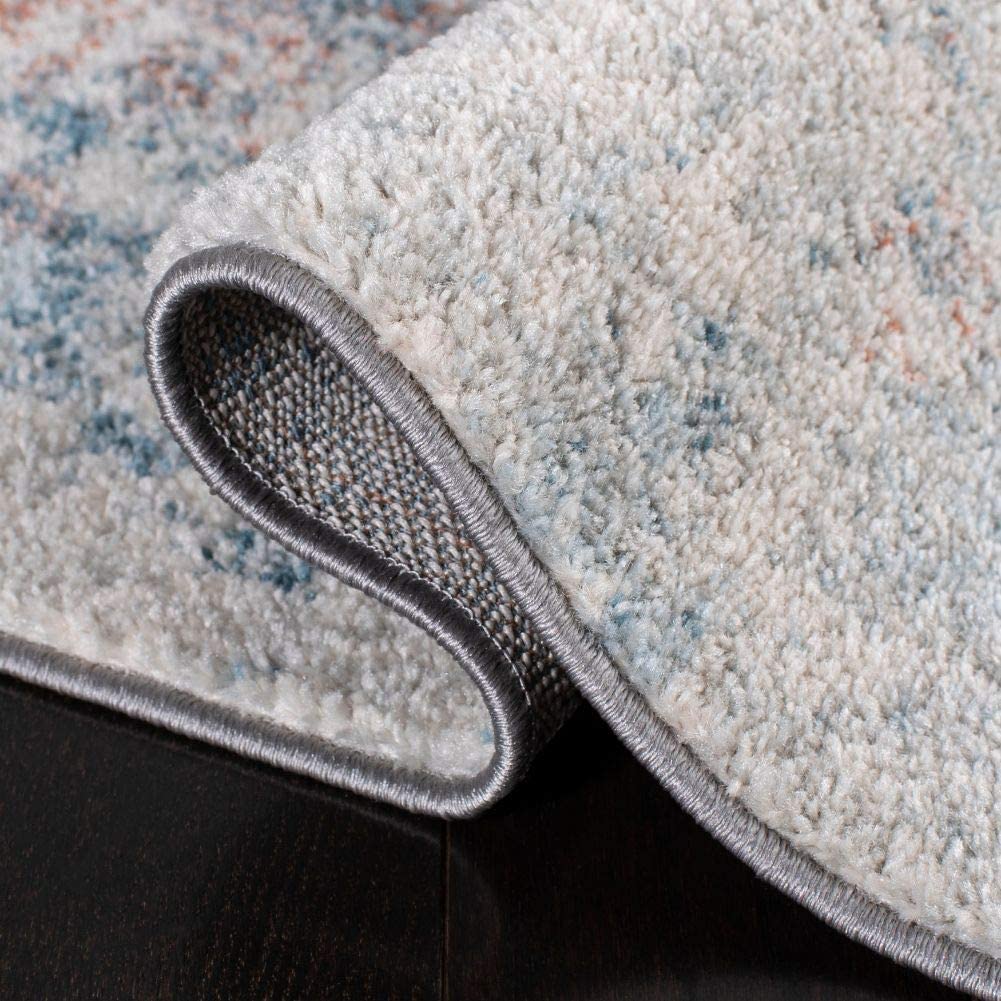 Modern Abstract Area Rug, , Light Blue/Ivory