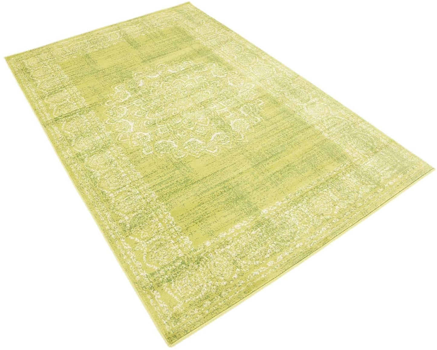 Modern Traditional Vintage Distressed Light Green Soft Area Rug