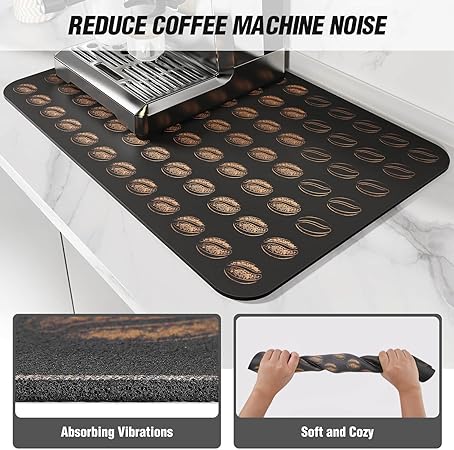 Absorbent Rubber Backed Quick Drying Mat Fit Under Coffee Maker Espresso Machine - Coffee Bar Accessories Kitchen Counter Dish Drying Mat, Marble 19"x12")