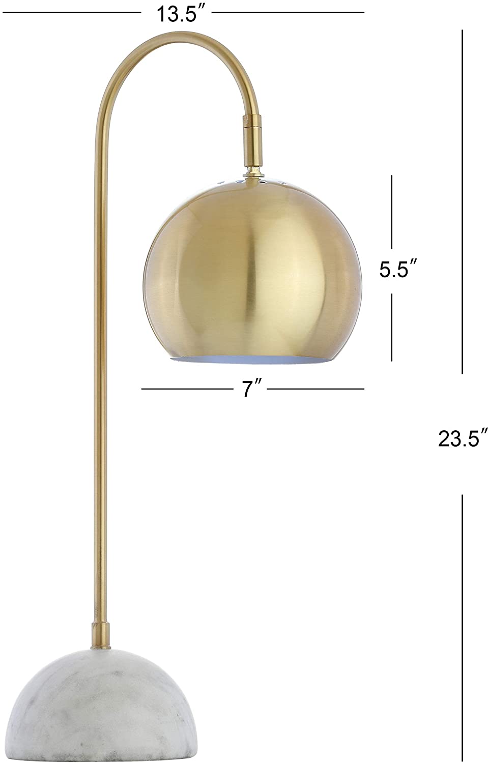 Stephen 23.5" Metal/Marble LED Lamp Gold/White