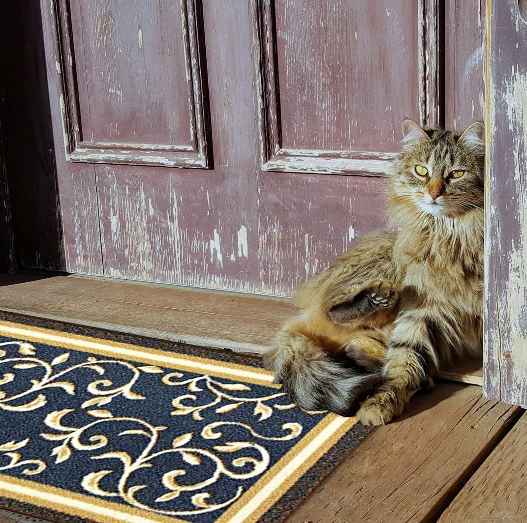 Non Slip Rubber Back  Kitchen Rug Anti Slip Stair Treads (Red, Runner (20" x 59"))