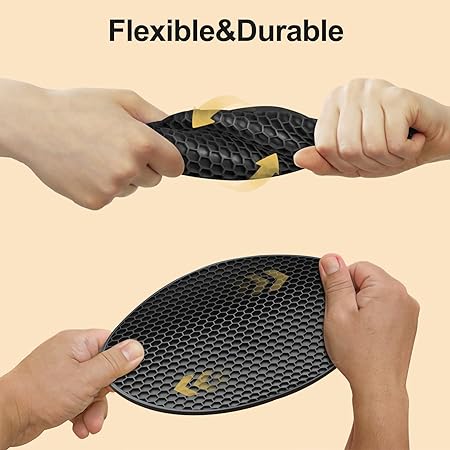 Ultra Thick 8mm Silicone Trivets for Hot Dishes Pots and Pans, Set of 3