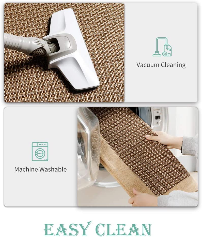 Non Skid Washable, Absorbent 2 PCS Set Kitchen Rugs and Mats -  20"x32"+20"x48"