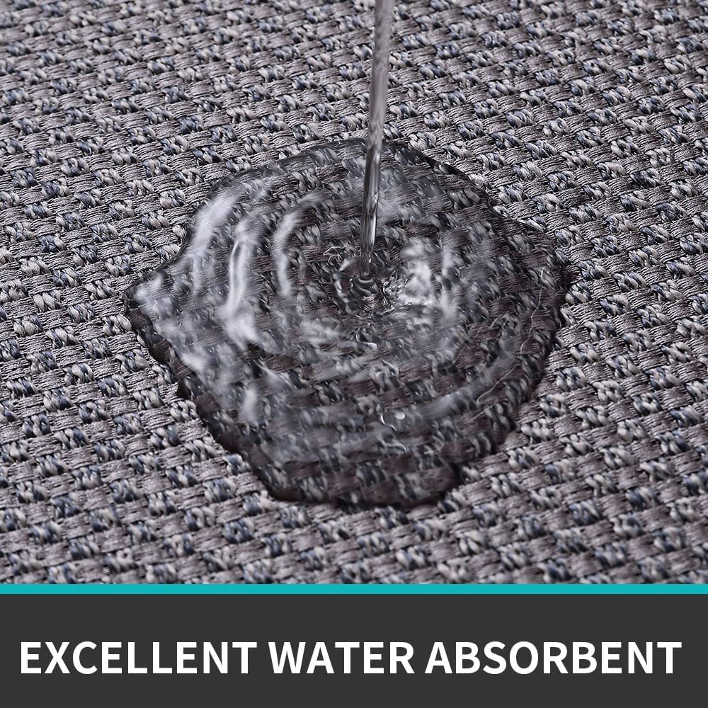 Non slip, washable, 2 PCS Woven Kitchen Rug Set of 2 - Khaki