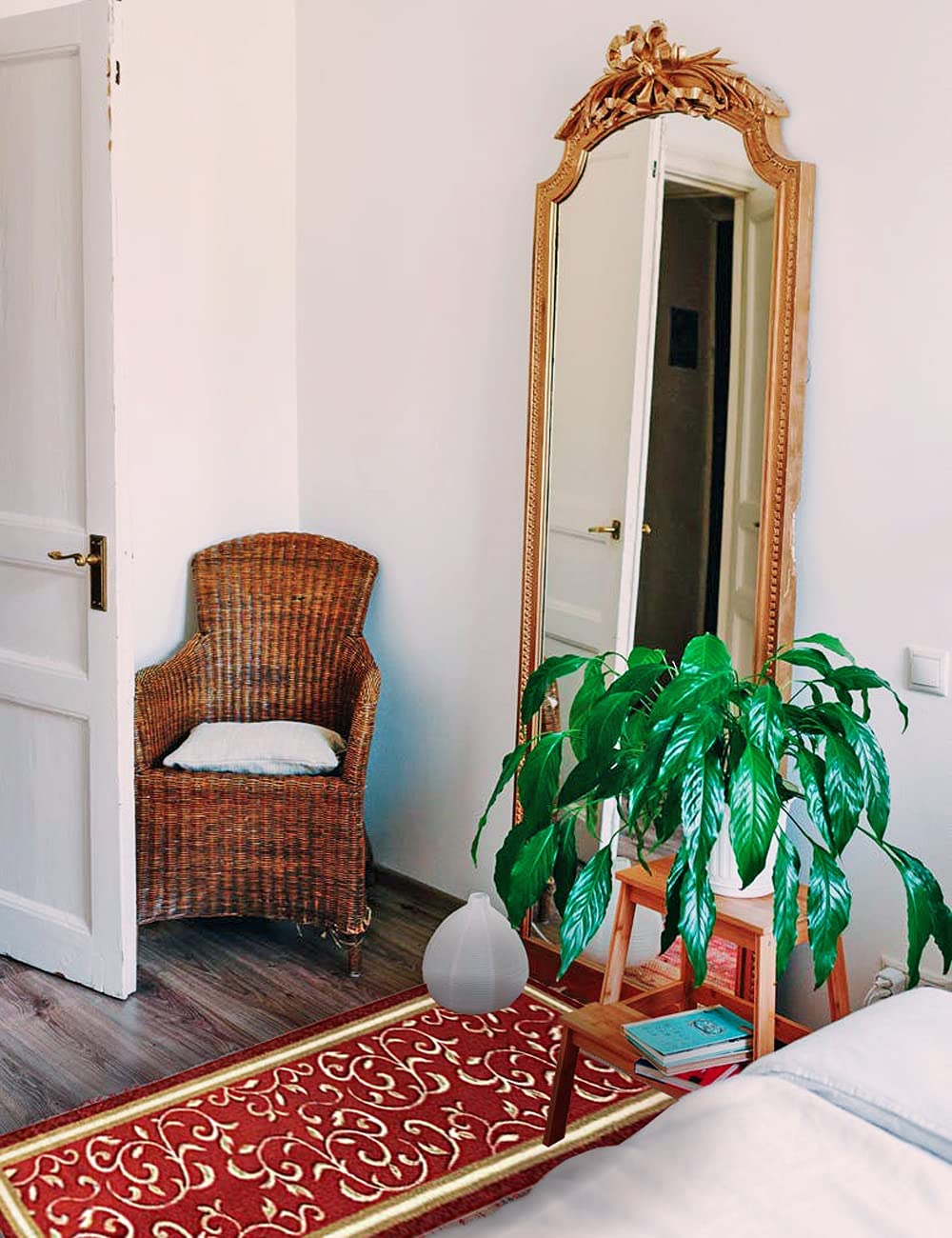 Non Slip Rubber Back  Kitchen Rug Anti Slip Stair Treads (Red, Runner (20" x 59"))