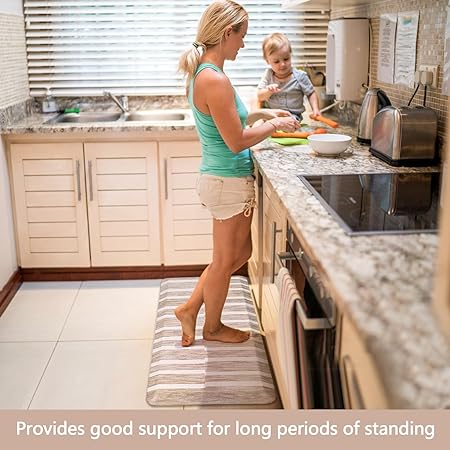 Anti Fatigue Cushioned Non Slip Standing Mats for Home Kitchen Sink Office Standing Desk Standup Desk Riser Laundry (Black, 17.3" x28"+17.3" x28"-0.47")