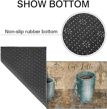 Set of 2,Anti Fatigue Mats for Kitchen Floor, Comfort Standing, Non-Slip Washable Cushioned Anti Fatigue Rug, 17'' X 47'' + 17'' X 30''…