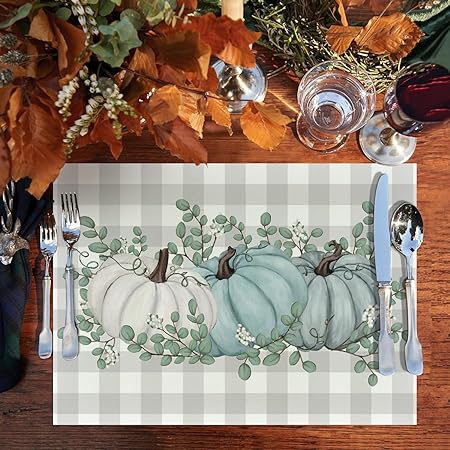 50 Pack, 10x14 Inch Seasonal Thanksgiving Disposable Place Mat for Party Dining Decoration