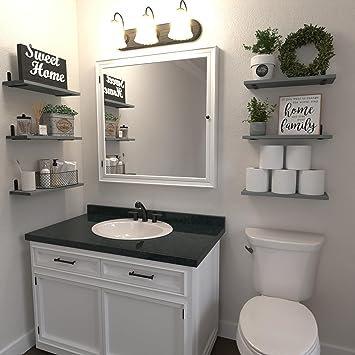 Set of 6 Wood Floating Wall Mounted