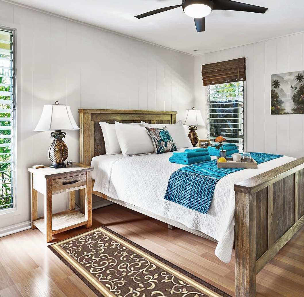 Non Slip Rubber Back  Kitchen Rug Anti Slip Stair Treads (Red, Runner (20" x 59"))