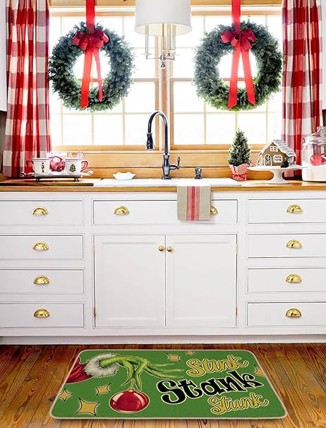 Non Skid Washable Black and White Boho Kitchen Rug Sets of 2, 17x29 and 17x47 Inch
