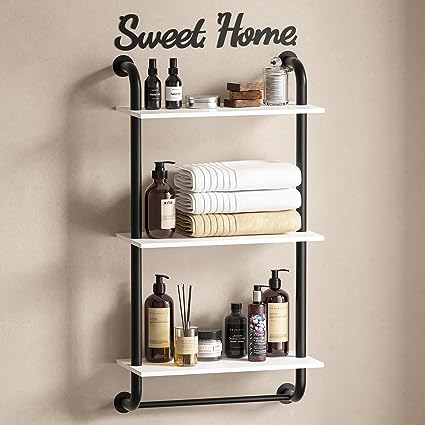 17.3 inch Rustic Farmhouse Pipe Shelves,