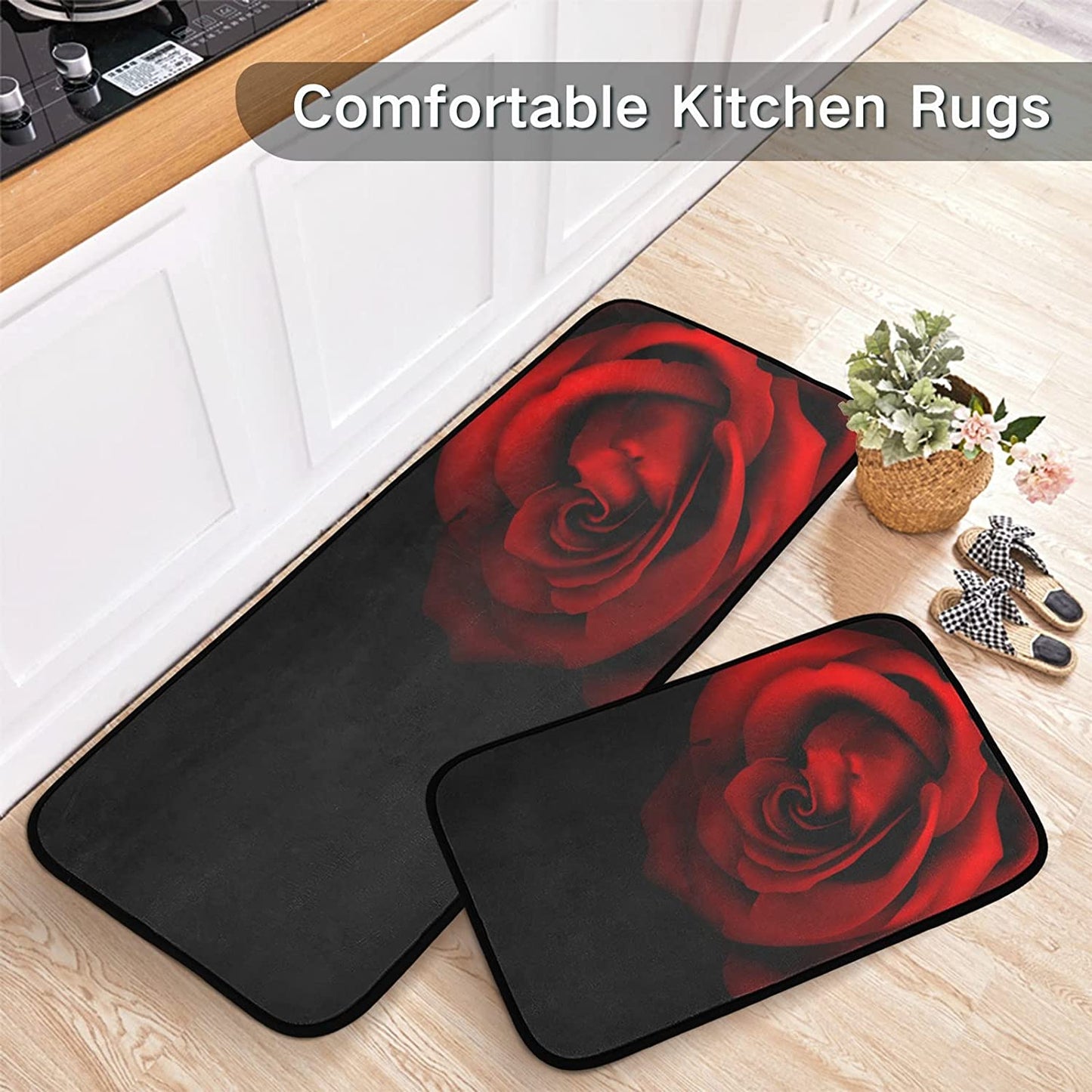 2 Pieces Honeycomb Beehive Wasp Bumblebee Anti Fatigue Kitchen Rug Set - 20"x28"+20"x47" 20"x28"+20"x47"