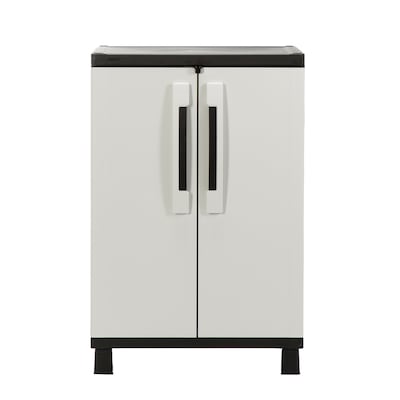 Home Garage Storage Cabinet Grey/Black with Doors and Shelves