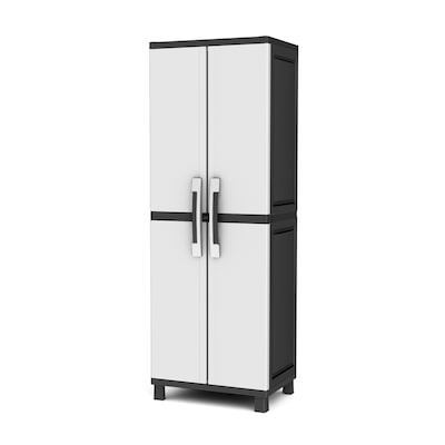 Home Garage Storage Cabinet Grey/Black with Doors and Shelves