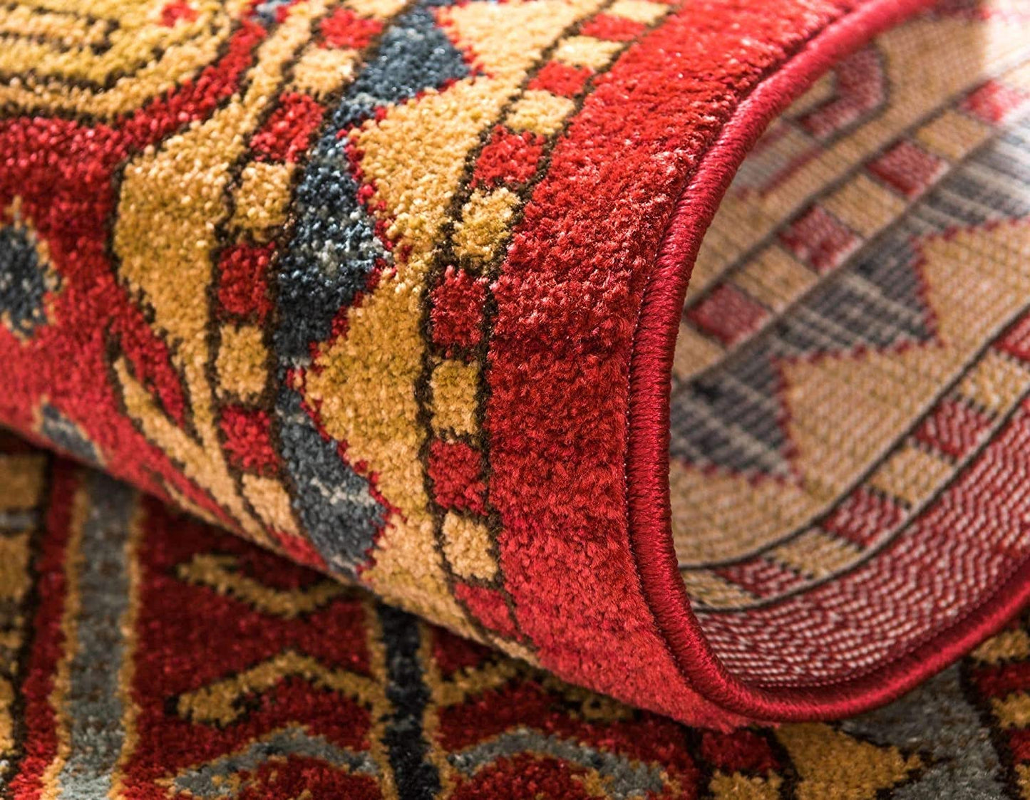 Sahand Collection Traditional Geometric Classic Red Area Rug