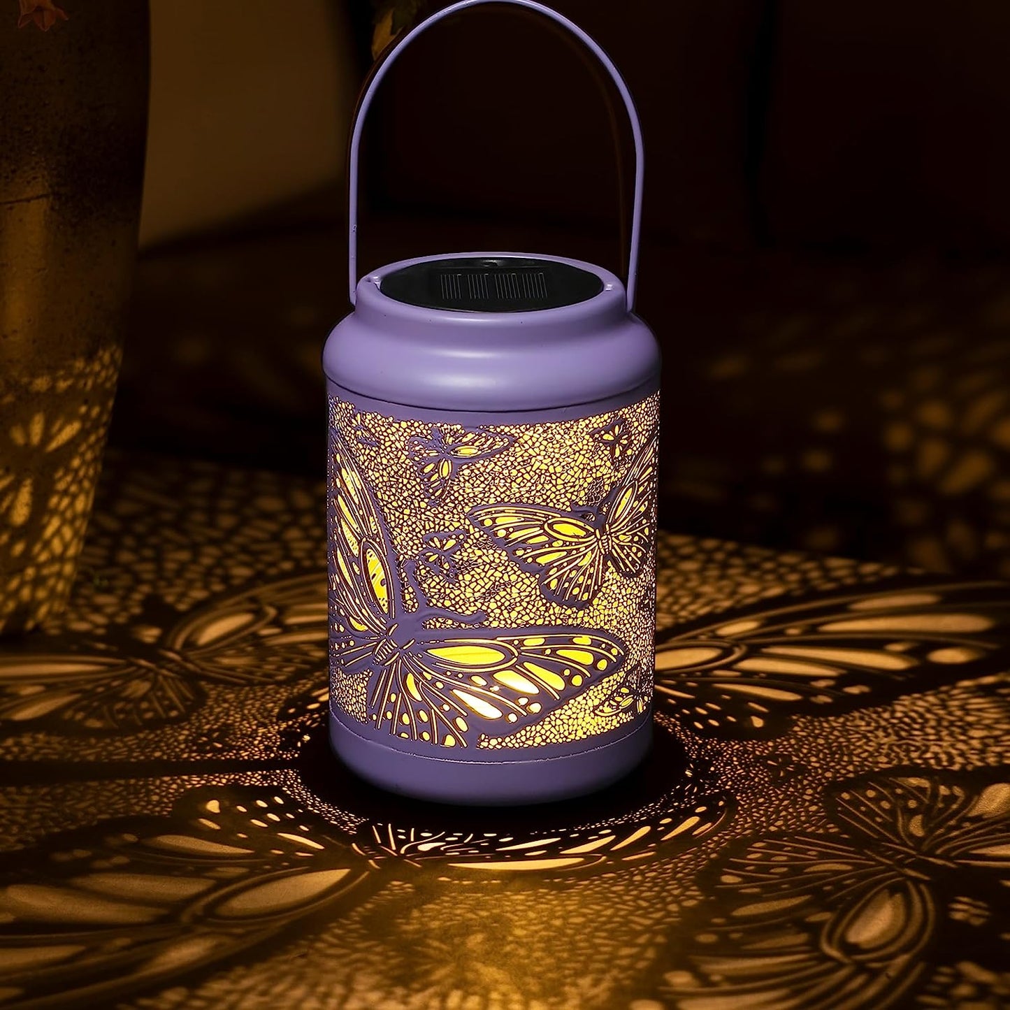 Solar Lantern Outdoor Waterproof, Hanging, Powered Lights, Backyard Porch Patio Balcony Teepee Lawn Pathway Tree-Flower