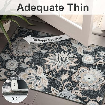 2x3 Beige Washable Non Slip, Non-Shedding Throw Entry Rugs for Inside House Bedroom Bathroom