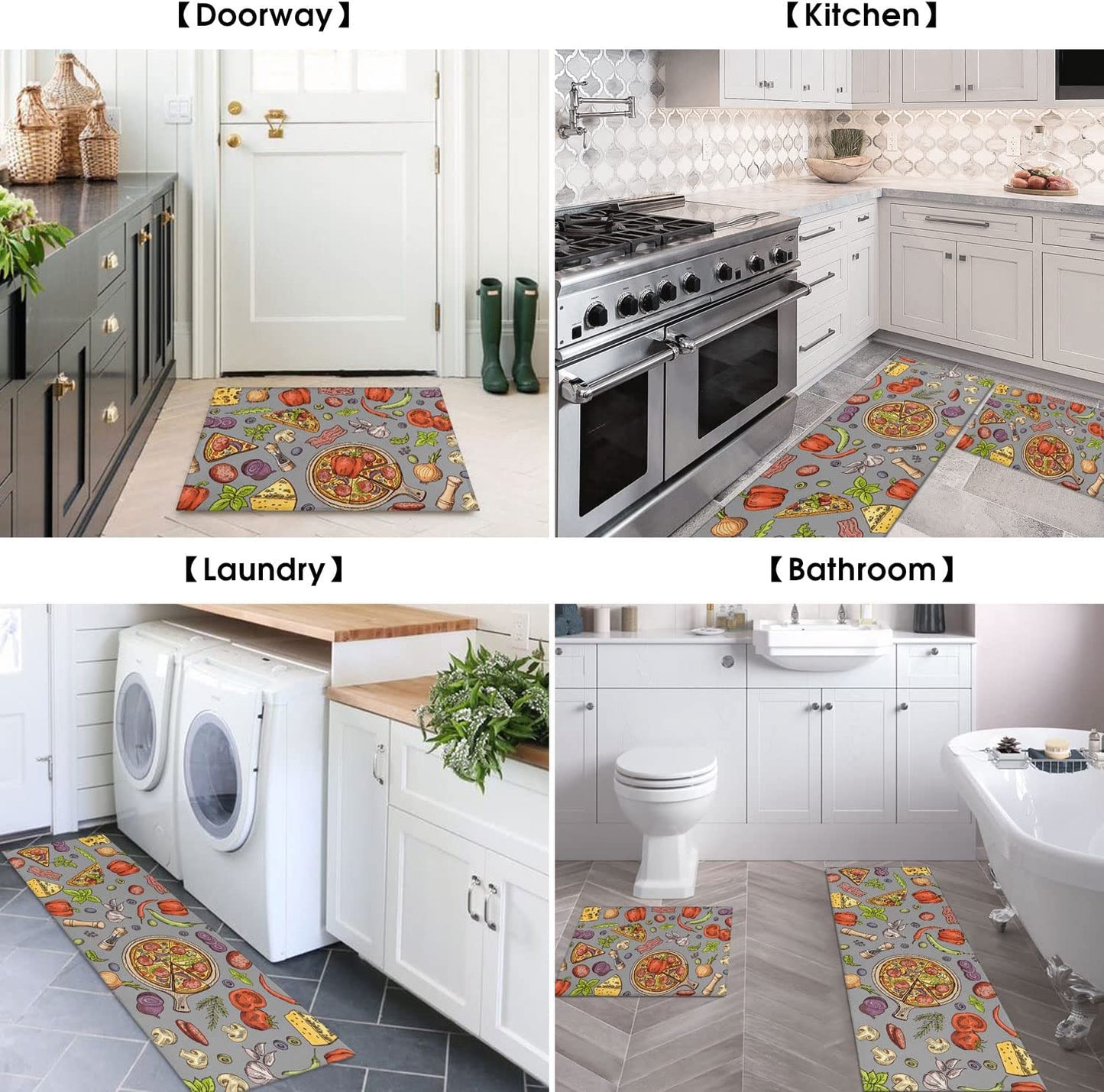 Set of 2 Wine Kitchen Decor Stain Resistant 17 x47.2+17inx30in