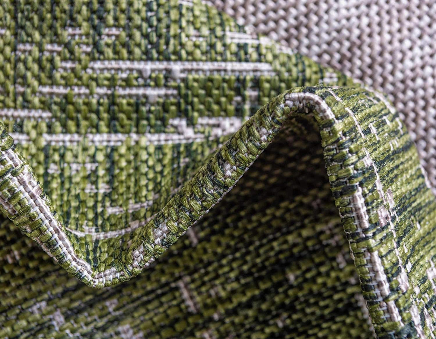 Outdoor Modern Collection Distressed Gradient Transitional Green Area Rug