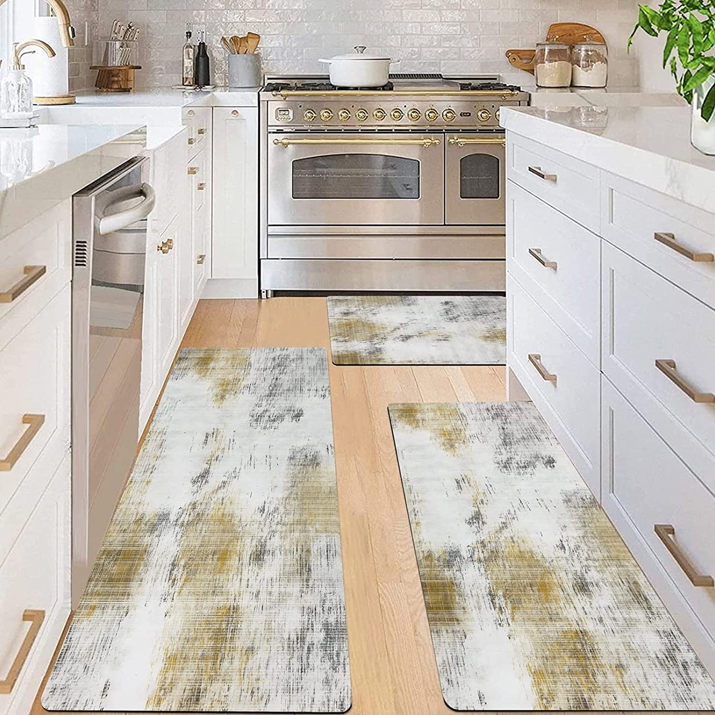 Sets 3 Farmhouse Non Skid Washable Cushioned Area Waterproof Rug