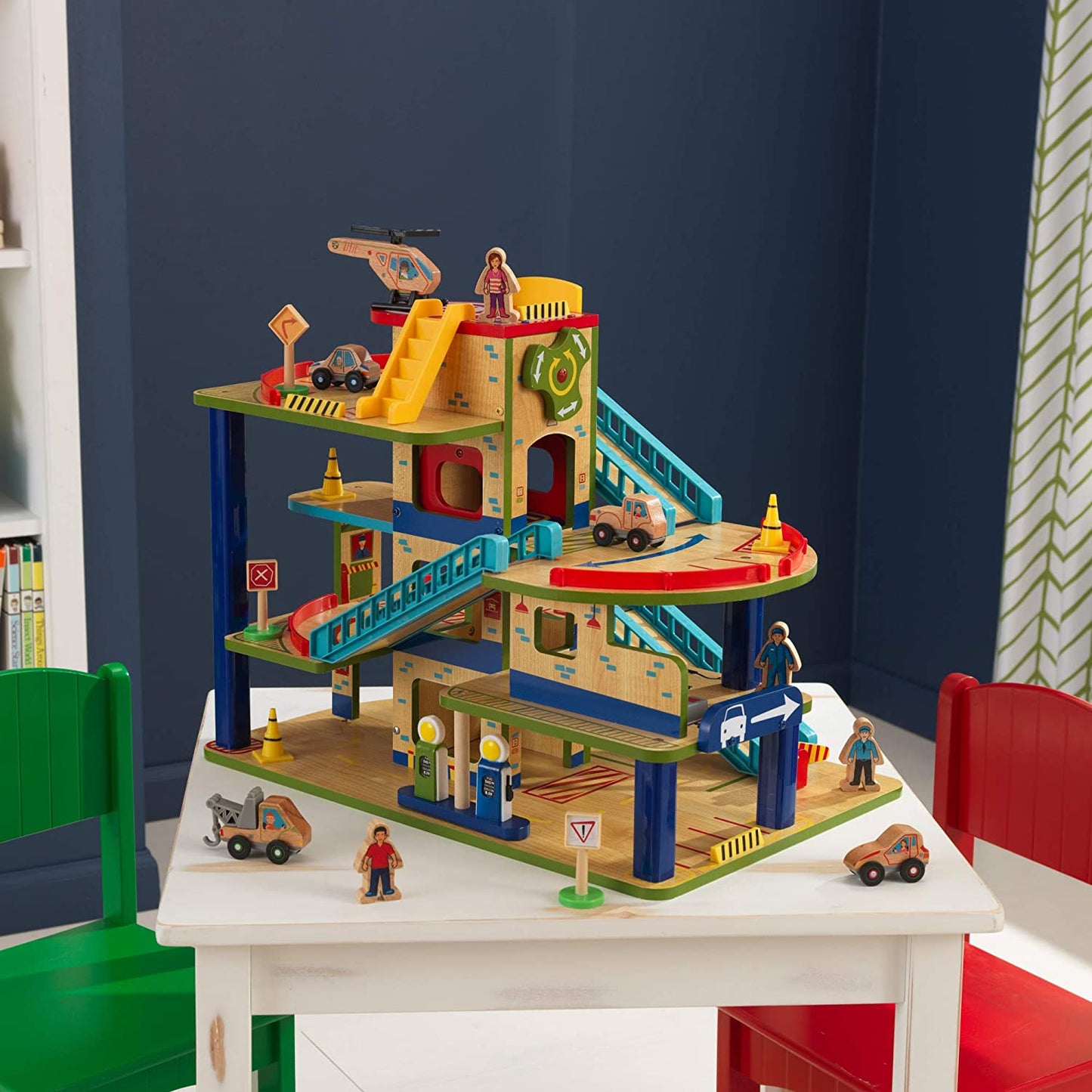 Wash N Go Wooden Car Garage Playset, Multi