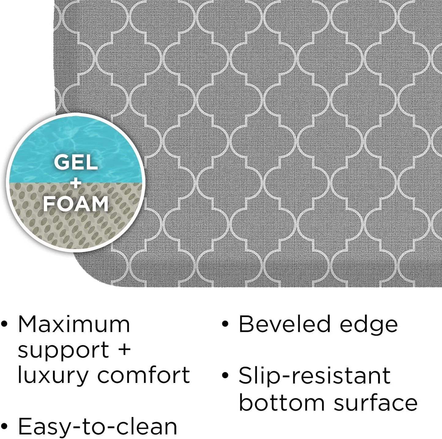 Linen Truffle Elite Premier Gel & Foam Anti-Fatigue Kitchen Floor Comfort Mat, 20" x 36"