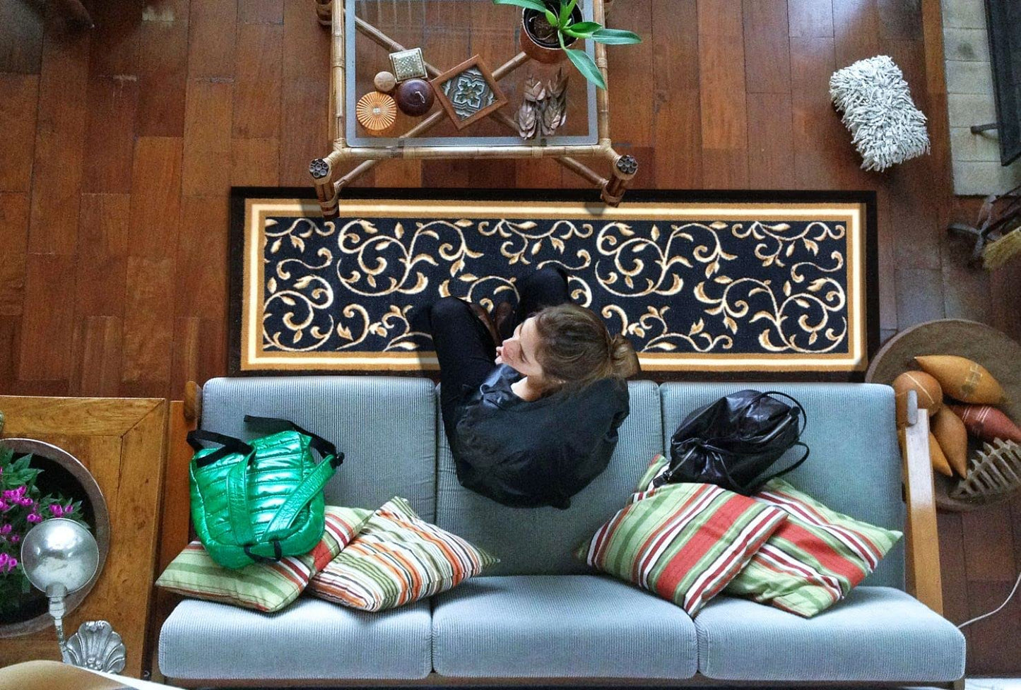 Non Slip Rubber Back  Kitchen Rug Anti Slip Stair Treads (Red, Runner (20" x 59"))