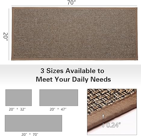 Non Skid Washable, Absorbent Kitchen Runner Rug, Kitchen Floor Mats for in Front of Sink, Laundry Room Rug, Doormat, Entryway Rugs Indoor(Black,20" x 32")