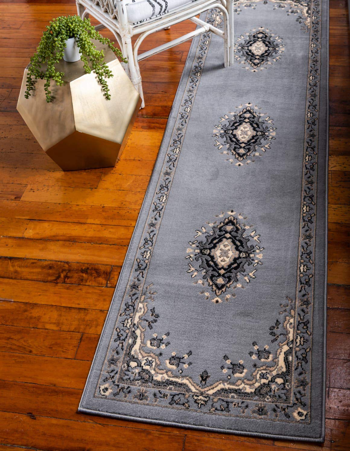 Traditional Medallion Gray Soft Area Rug