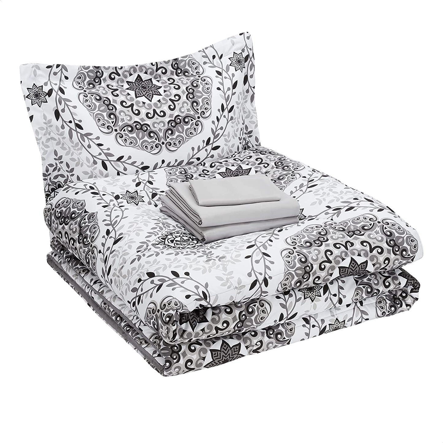 5-Piece Light-Weight Microfiber Bed-In-A-Bag Comforter Bedding Set