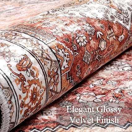 Non-Slip Distressed Vintage Persian Oriental, Small Accent Throw Low Pile Traditional Area Rug - 2' X 3'