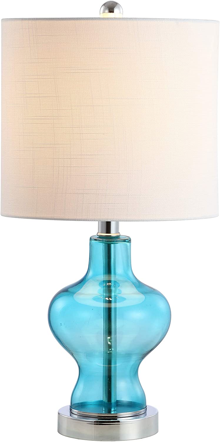 Mer 20.5" Glass/Metal LED Lamp Aqua