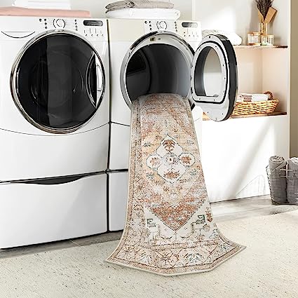 Non-Slip Distressed Vintage Persian Oriental, Small Accent Throw Low Pile Traditional Area Rug - 2' X 3'