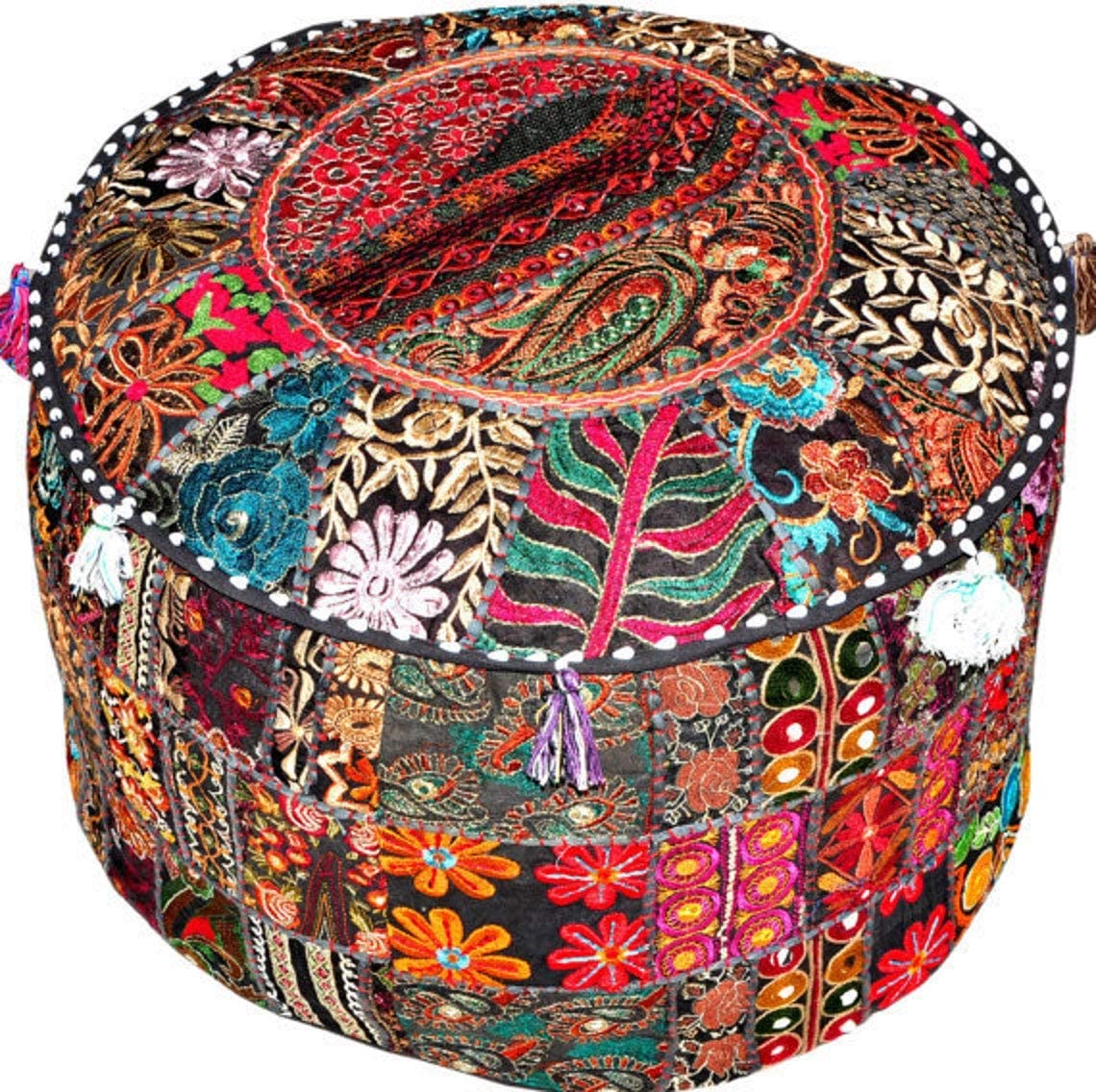 Bohemian Ottoman Floor Pillow Seating, 22 X 12 Inches, Only Cover, Filler not Included