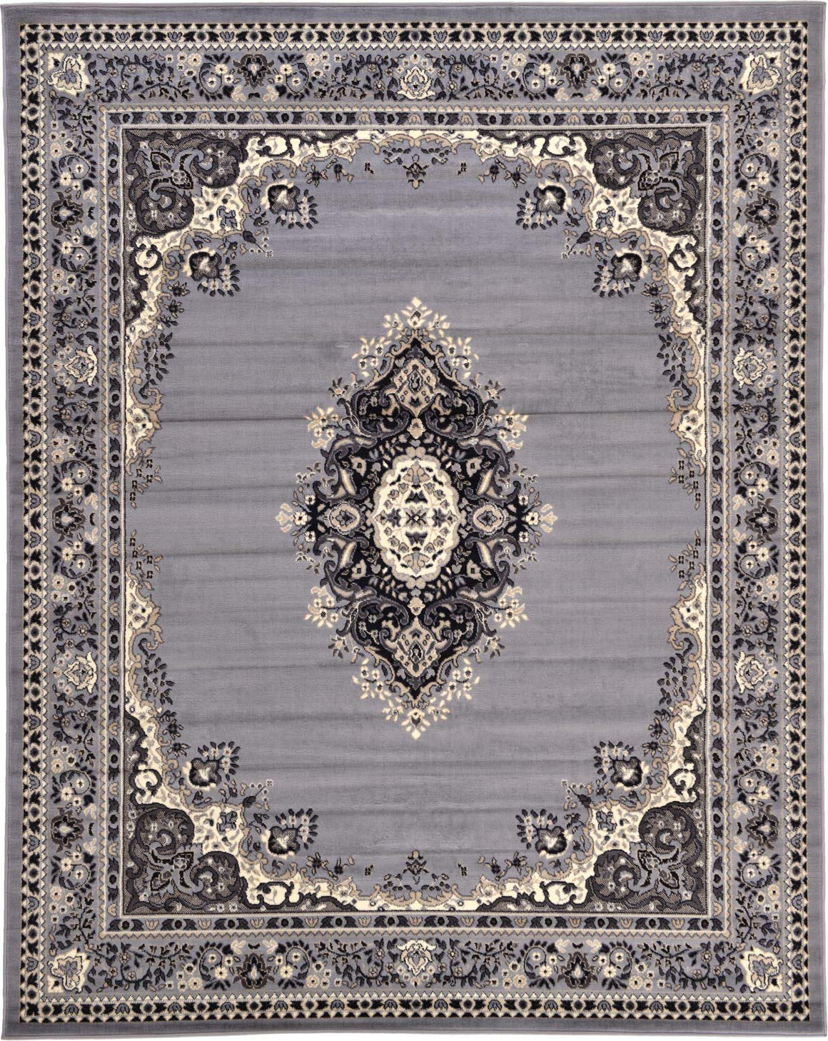 Traditional Medallion Gray Soft Area Rug