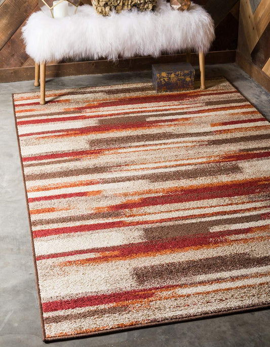 Warm Toned Beige Brown Multi-color Area Rugs