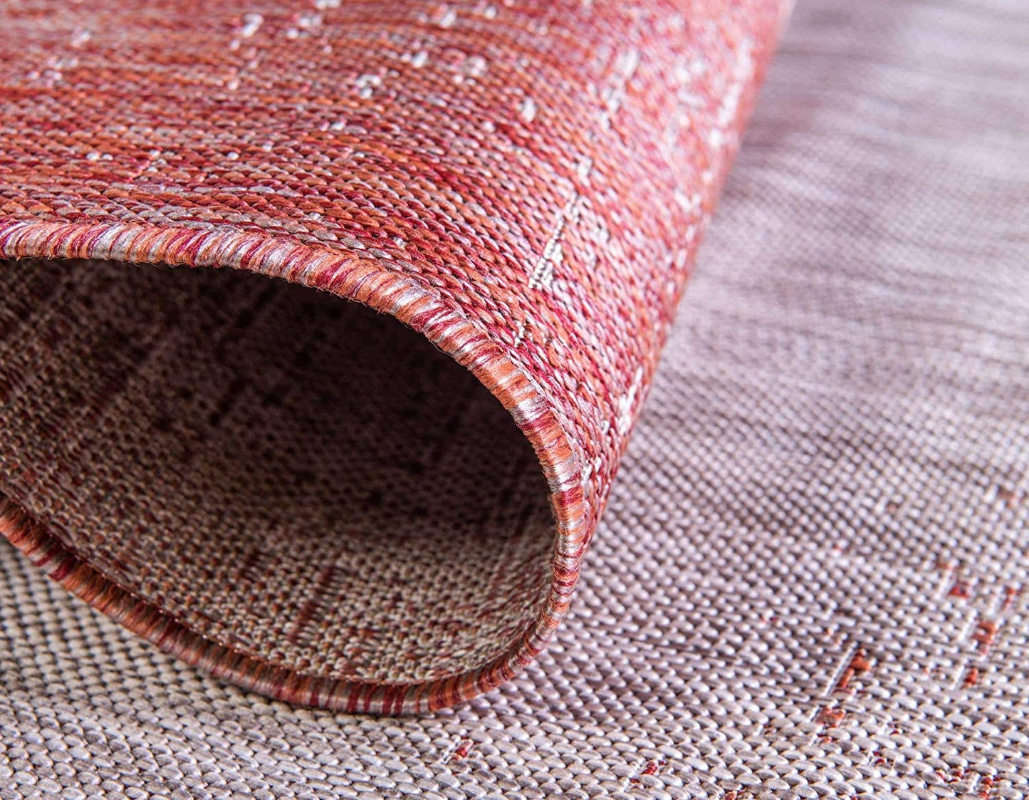 Outdoor Modern Collection Distressed Gradient Transitional Rust Red