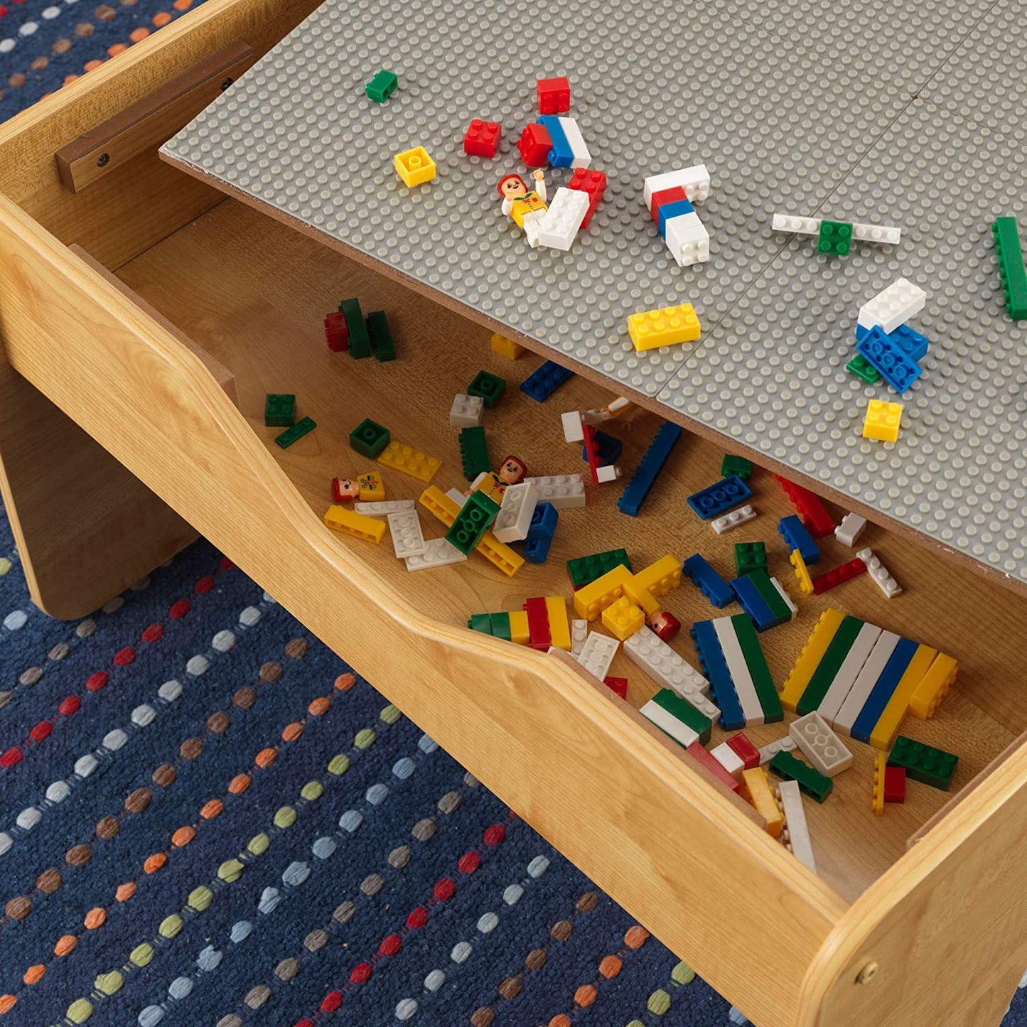 2-in-1 Activity Table with Board Gray/Natural
