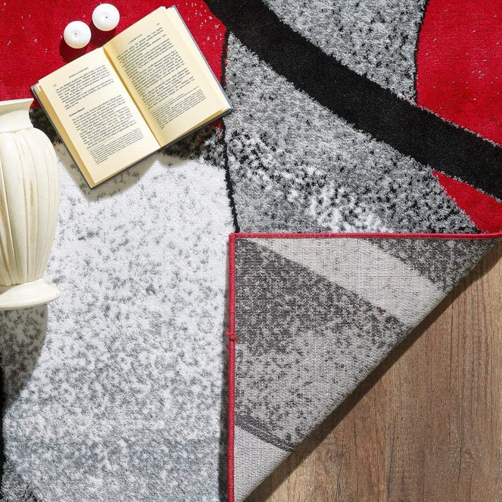 Howell Collection Red Geometric Soft Area Rug