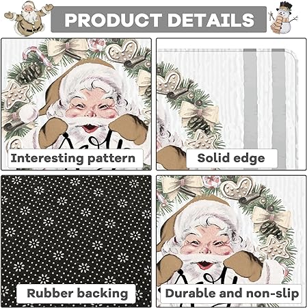 Set of 2 Farm Fresh Christmas Trees Washable Kitchen Carpet, 17x28 and 17x47 Inch