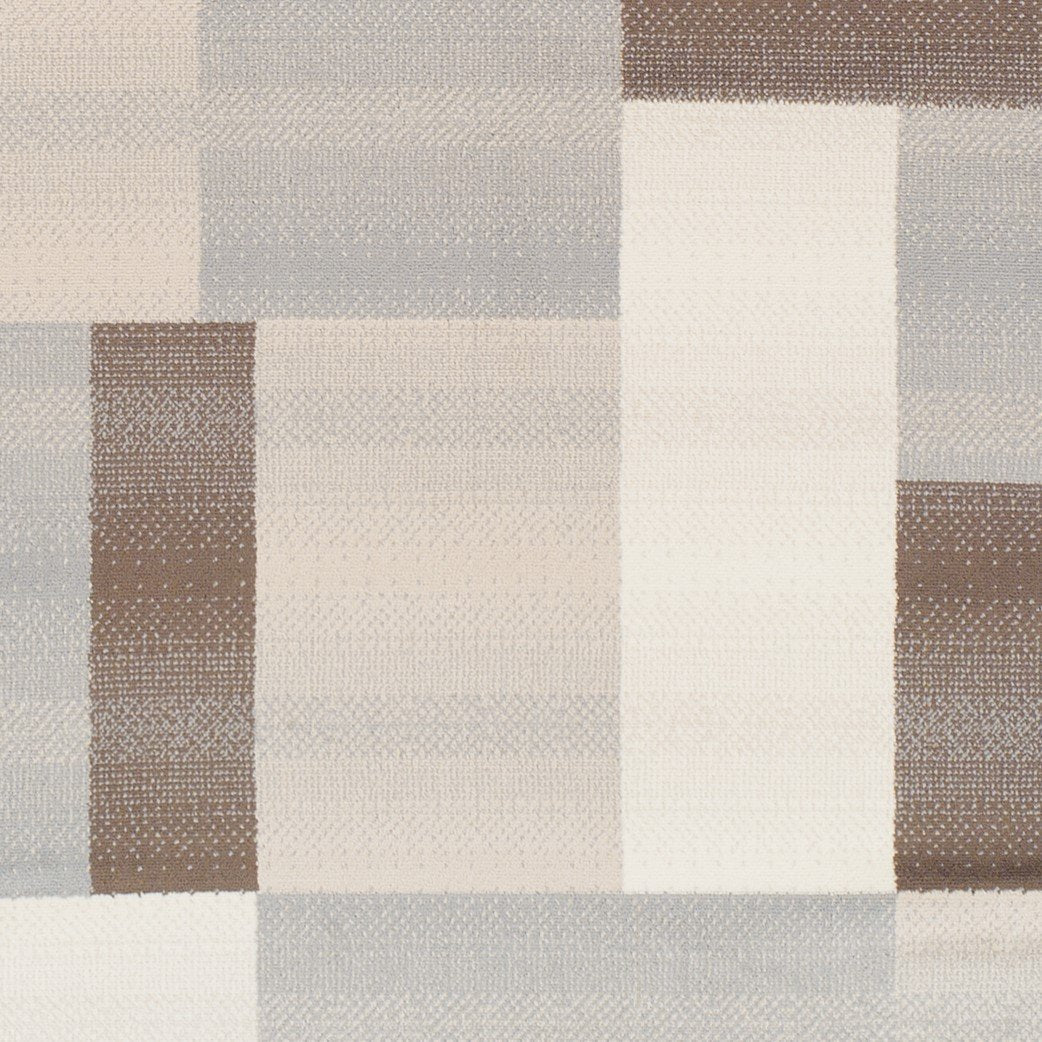 Rectangular Boxes Pattern Ivory Beige Area Rug