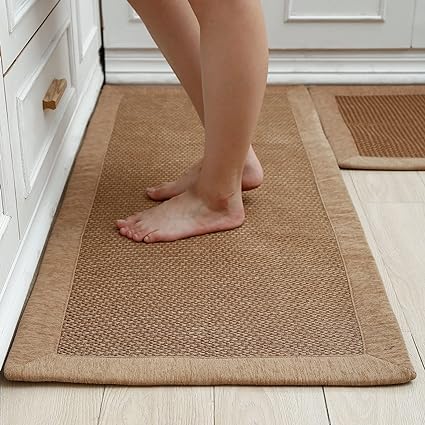 Non Skid Washable Absorbent Kitchen Runner Rugs 19.5"x31.5"+19.5"x47"